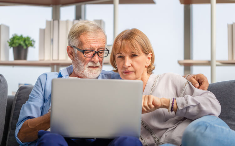 Older couple estate planning together